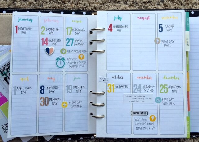 Carpe Diem Planner Year At A Glance Spread