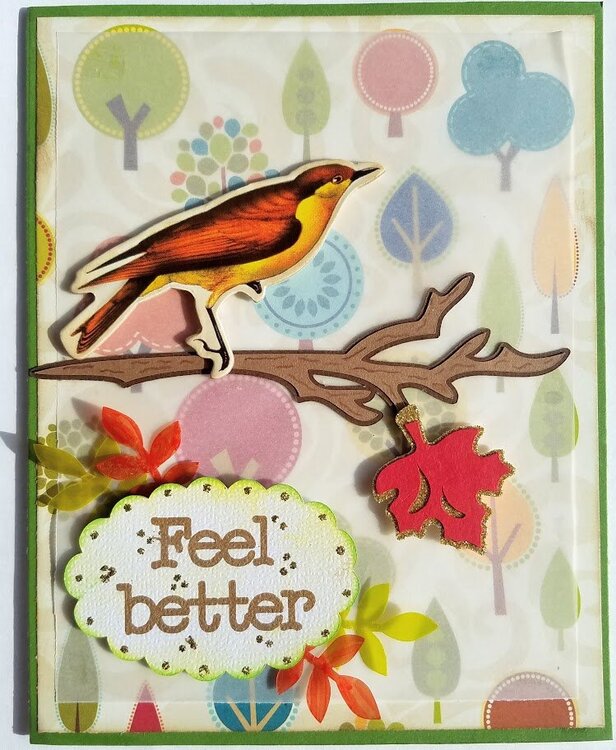 Bird on Branch Feel Better card