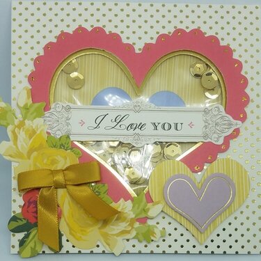 I Love You Valentine shaker card