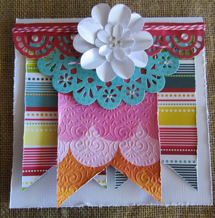 Couture Creations Pennant Doily Card