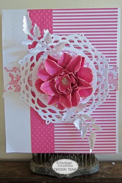 Pink &amp; White Card - Couture Creations