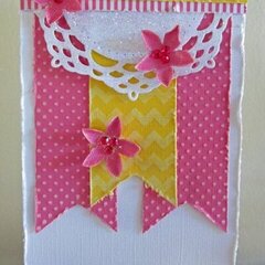 Pink & Yellow Embossed Card - Couture Creations