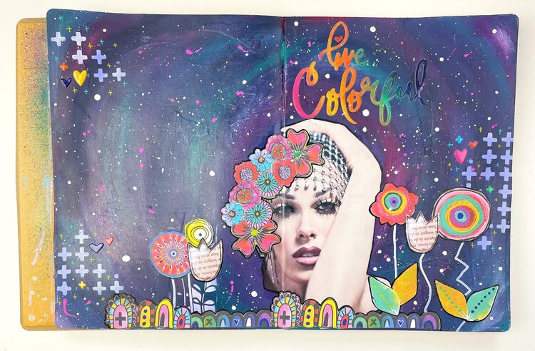 Live Colorful Art Journal Page