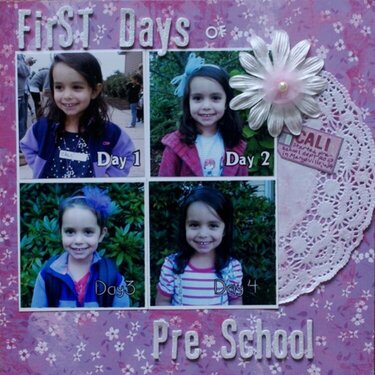 First Days of Pre School
