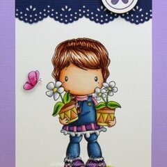 Flower Pots Lucy Card by DT Member Delphine