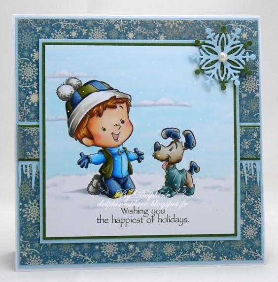 Dress Up Snow Day Card by DT Member Delphine