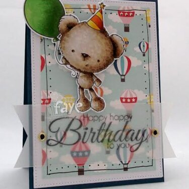 Fluffy Bear Balloon Card by DT Member Faye
