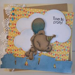 Fluffy Bear Balloon Card by DT Member Janine