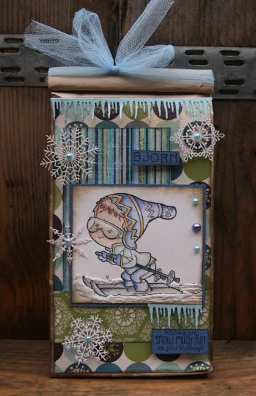 Skiing Henry Card by DT Member Martine