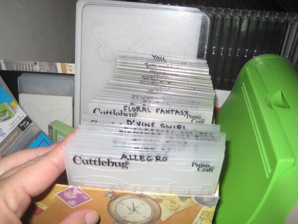 Cuttlebug embossing folders organization
