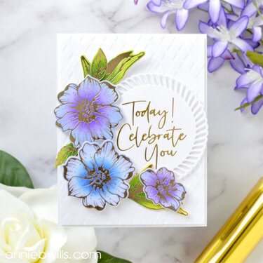 Pretty Floral Foiled Card