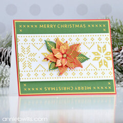 Classic Foiled Christmas Poinsettia Card