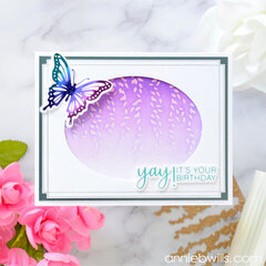 Foiled Butterfly Garden Card