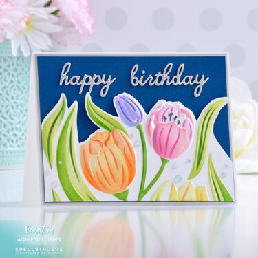 Tulip Border Birthday Card