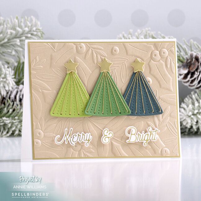 Stitched Christmas Tree Trio Card