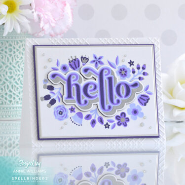 Stenciled Floral Hello Card