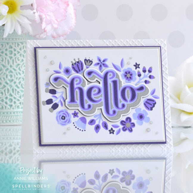 Stenciled Floral Hello Card