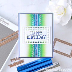 Foiled Birthday Card in Blues and Greens