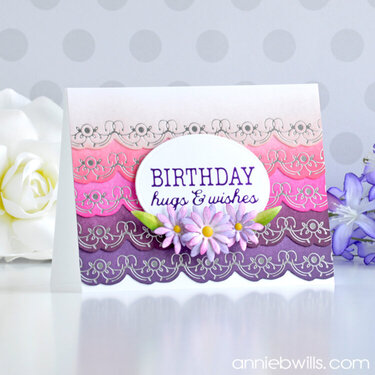 Foiled Birthday Card in Pinks and Purples