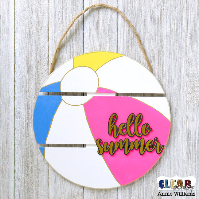 Hello Summer Beach Ball Sign