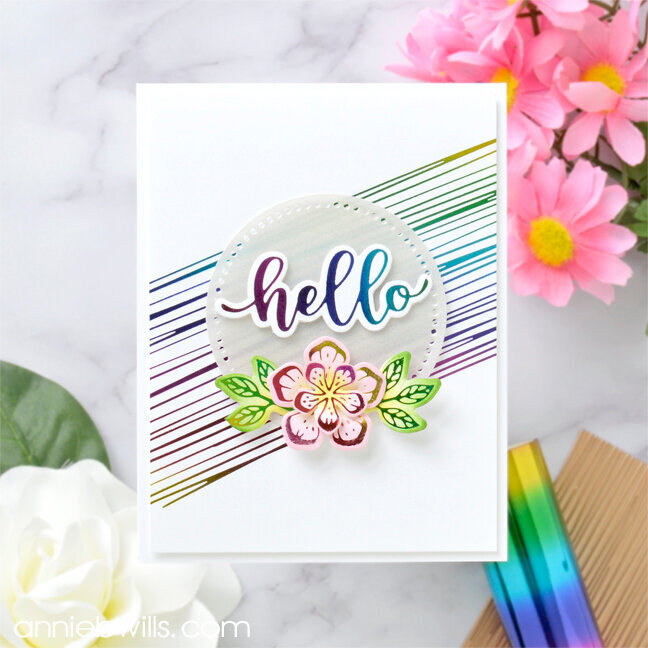 Clean and Simple Rainbow Hello Card