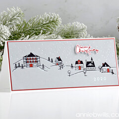 Slimline Christmas Village Card