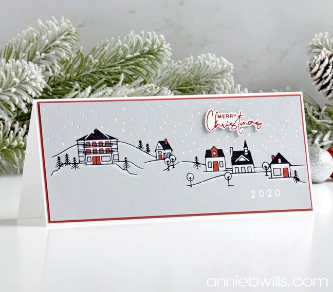 Slimline Christmas Village Card