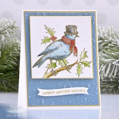 Top Hat Bird Christmas Card