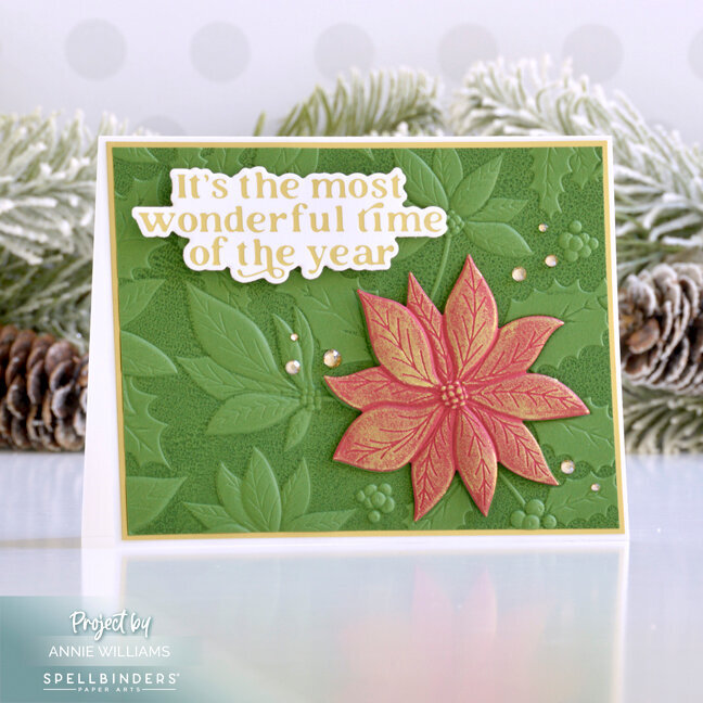 Simple Embossed Poinsettia Card