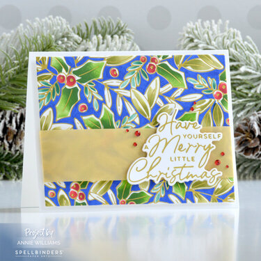 Merry Foiled Holly Card
