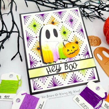 Boo Dance Party Stitched Card