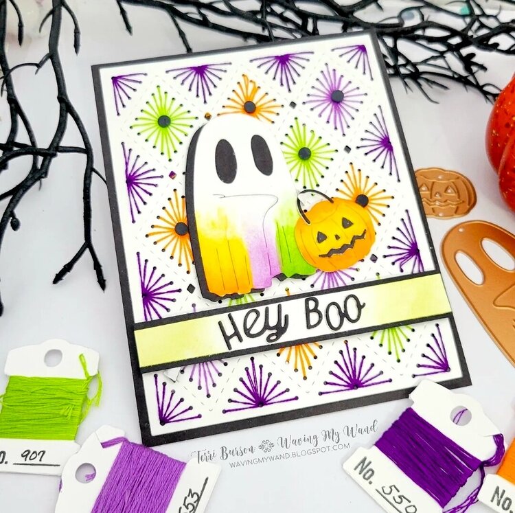 Boo Dance Party Stitched Card