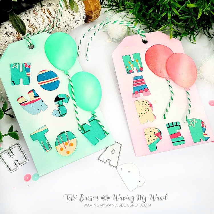 Birthday Tags w/Gift Wrap Backing