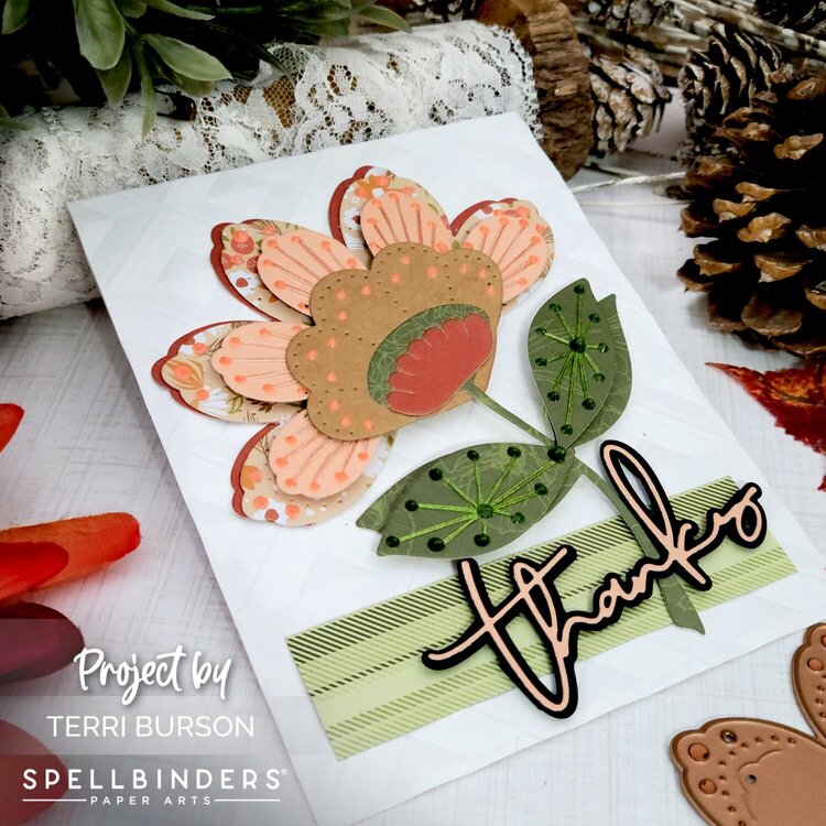 Grand Bloom Stitched Card for Spellbinders