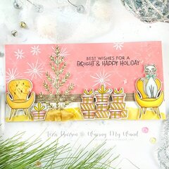 Pink & Gold Christmas Card