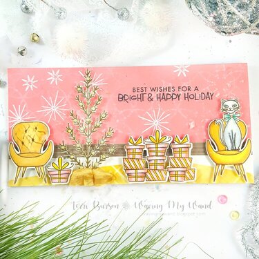 Pink &amp; Gold Christmas Card