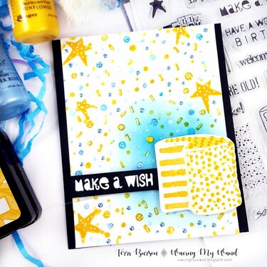 Make a Wish Birthday Card w/new Ranger Ink/Wendy Vecchi