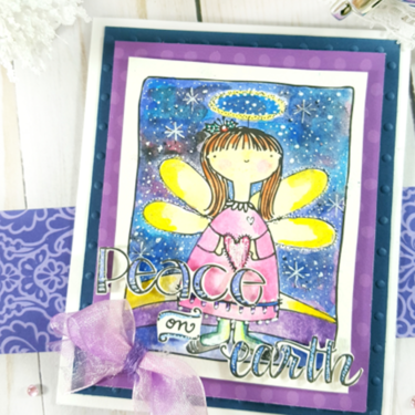Adornit Christmas Angel Card with Galaxy Sky