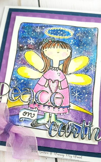 Adornit Christmas Angel Card with Galaxy Sky