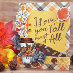 "Fall" in Love Card with Carta Bella Papers and Unity Stamps