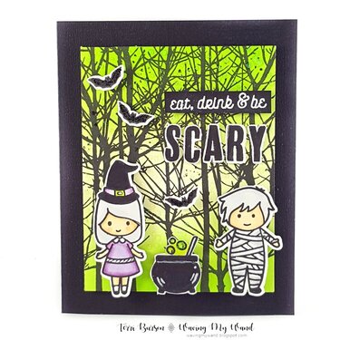 Halloween Card with Eerie Sky Ink Blending