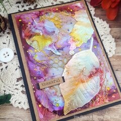 Autumn Leaves Alcohol Ink Card