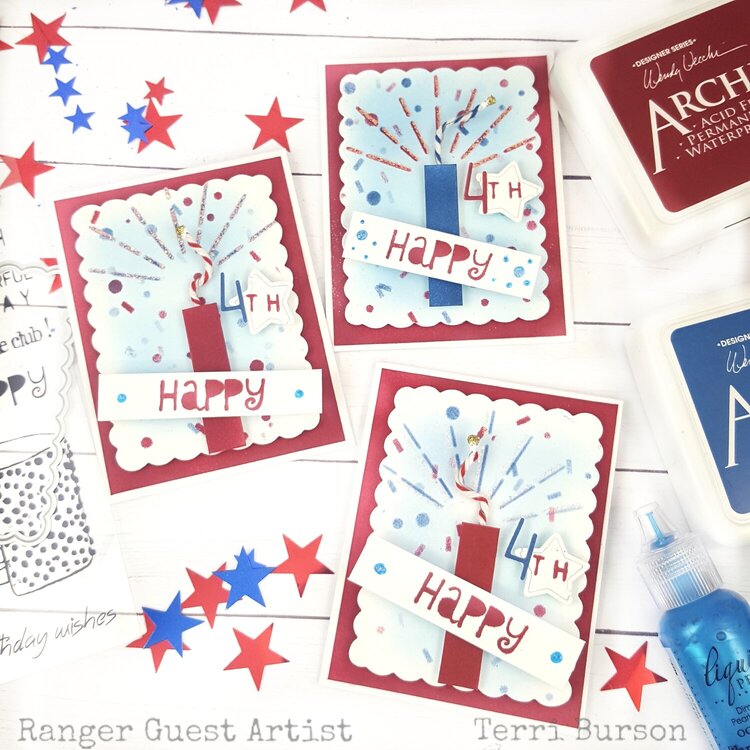 Patriotic Firecracker Mini Cards for Ranger