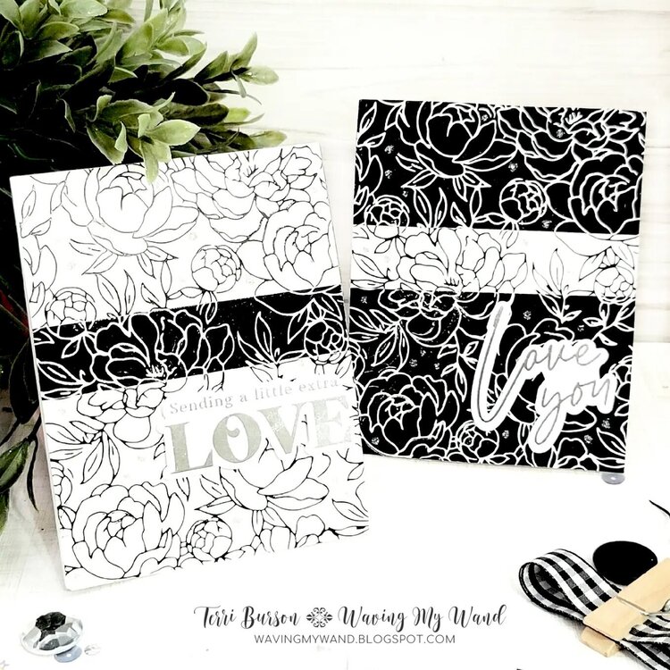 Floral Negative Hot Foiled Cards