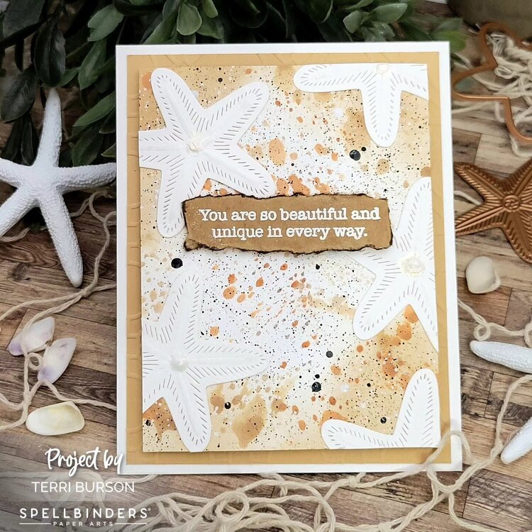 Sand and Starfish Card for Spellbinders