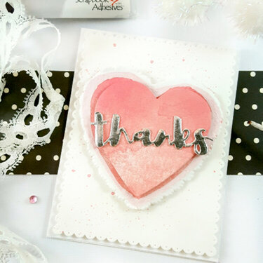 Stacked Hearts Thank You Card with Foiling