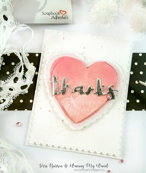 Stacked Hearts Thank You Card with Foiling