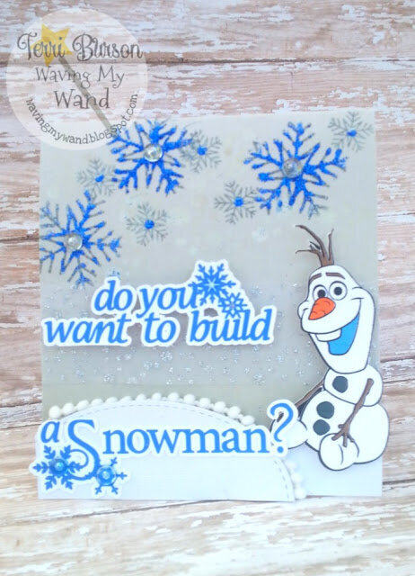 Olaf Snowman card featuring Cricut Explore