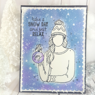 Snow Day Card for Unity Stamps with Ranger Ink Oxides