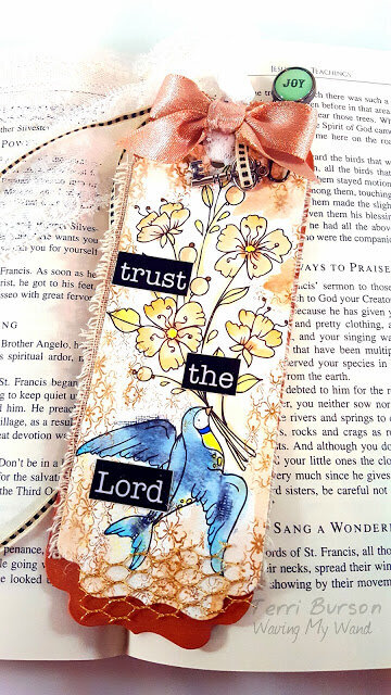 Water Colored Bookmark with Adornit Art Play Paintables